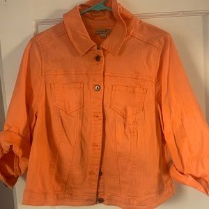 Orange denim jacket